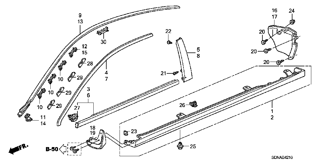 B  4210 MOLDING - SIDE SILL GARNISH
