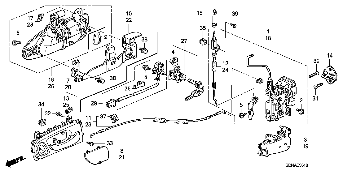B  5310 DOOR LOCKS - OUTER HANDLE
