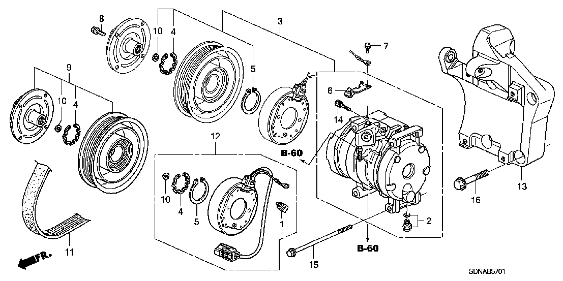 B  5701 A/C COMPRESSOR (V6)
