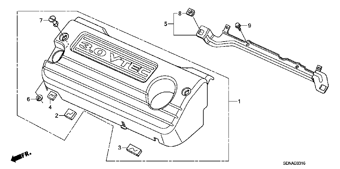 E  0316 ENGINE COVER (V6)
