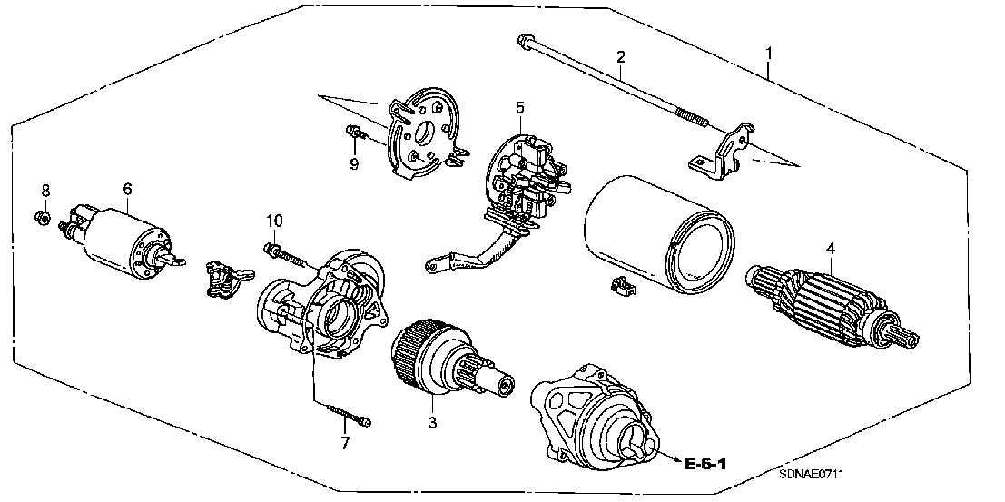E  0711 STARTER MOTOR (MITSUBA) (V6)
