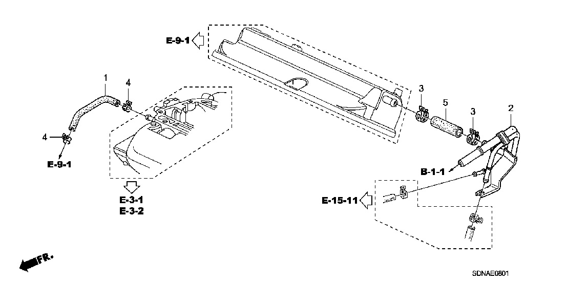 E  0801 BREATHER TUBE (V6)

