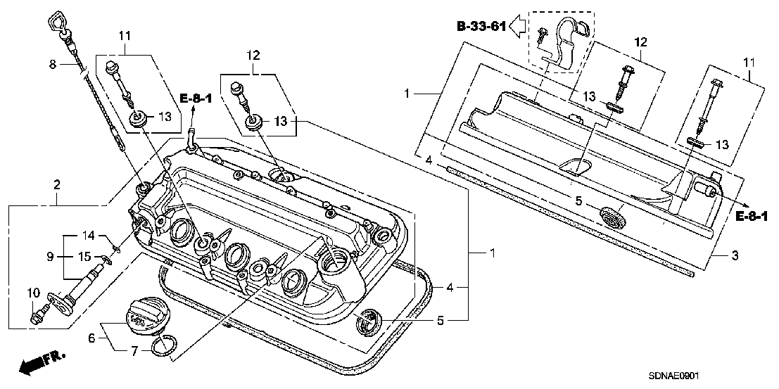 E  0901 CYLINDER HEAD COVER (V6)
