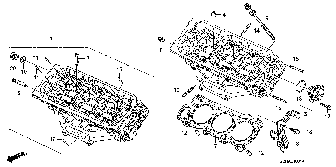 E  1001 FRONT CYLINDER HEAD (V6)
