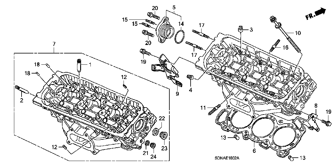 E  1002 REAR CYLINDER HEAD (V6)
