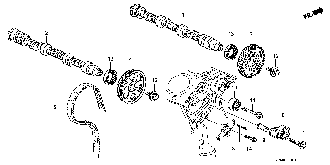 E  1101 CAMSHAFT - TIMING BELT (V6)
