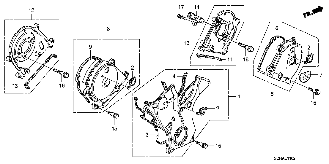 E  1102 TIMING BELT COVER (V6)
