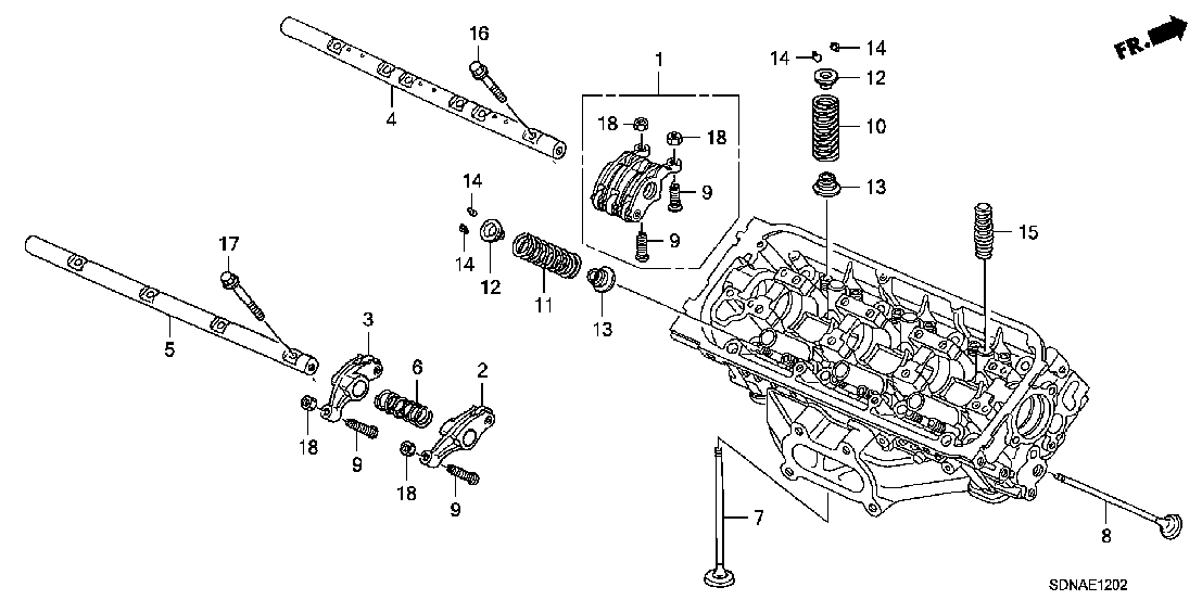 E  1202 VALVE - ROCKER ARM (RR.) (V6)
