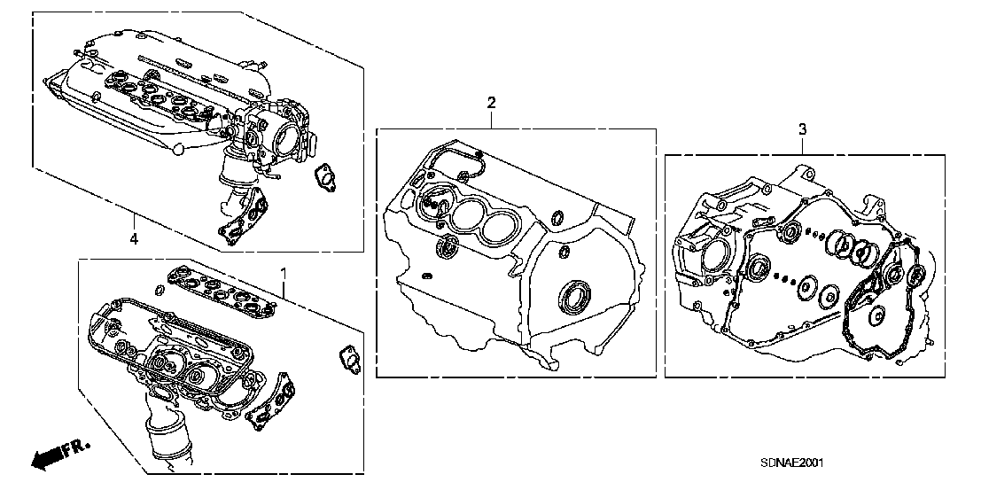 E  2001 GASKET KIT (V6)
