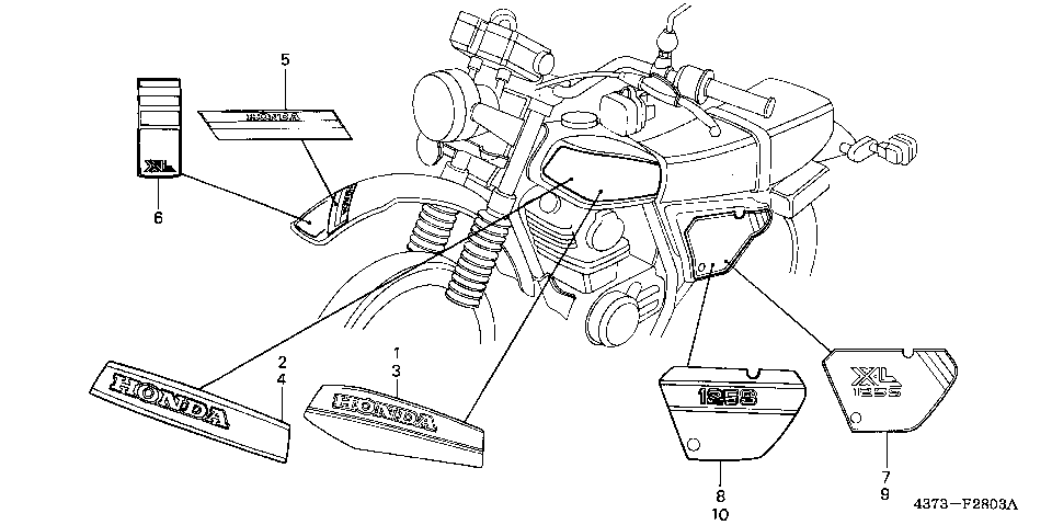 F-28-3 STRIPE/EMBLEM (EXCEPT XL125SB,C-CM)