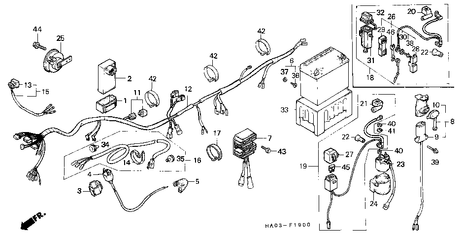 F-19 WIRE HARNESS/BATTERY