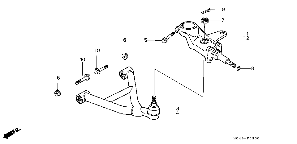 F-9 KNUCKLE/FRONT ARM (TRX300)