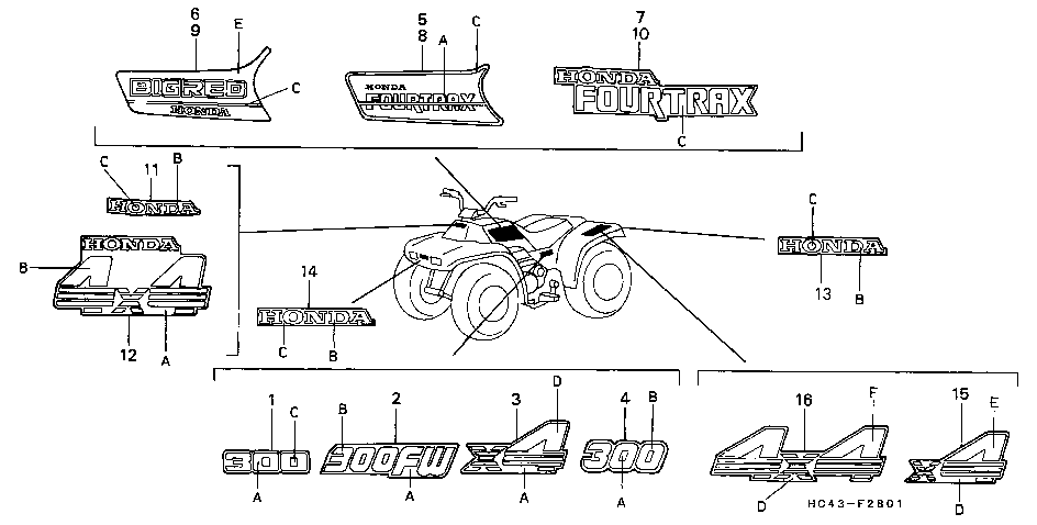 F-28-1 MARK/EMBLEM (TRX300L/M/FWL/FWM)