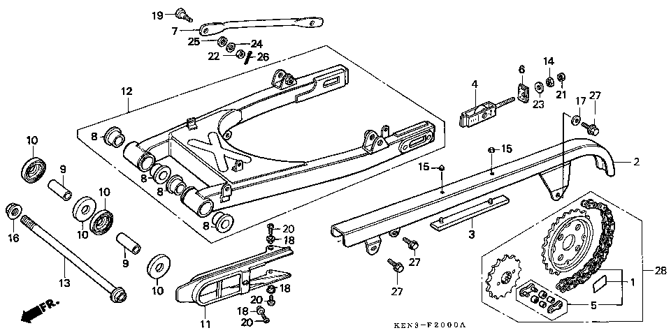 F-20 SWING ARM/CHAIN CASE