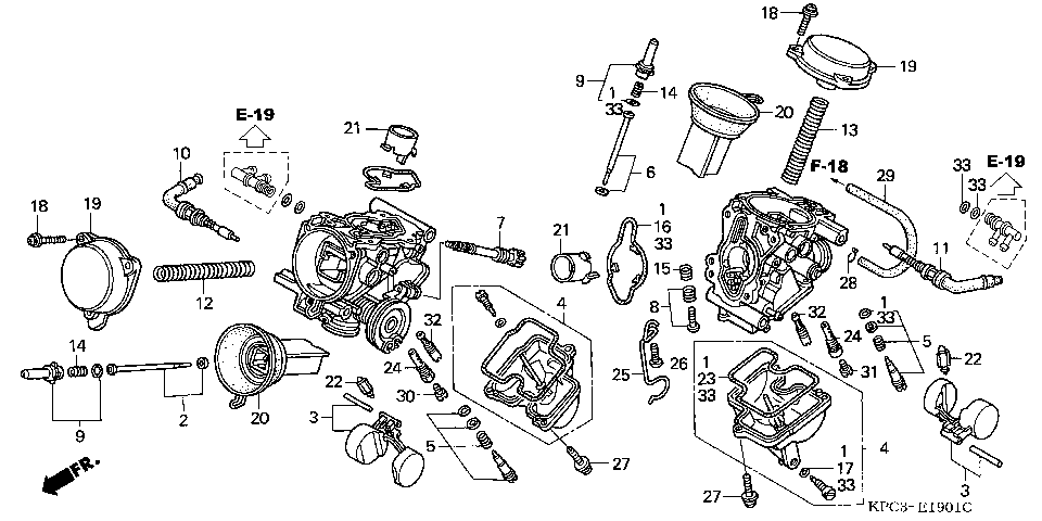E-19-1 CARBURETOR (COMPONENT PARTS)