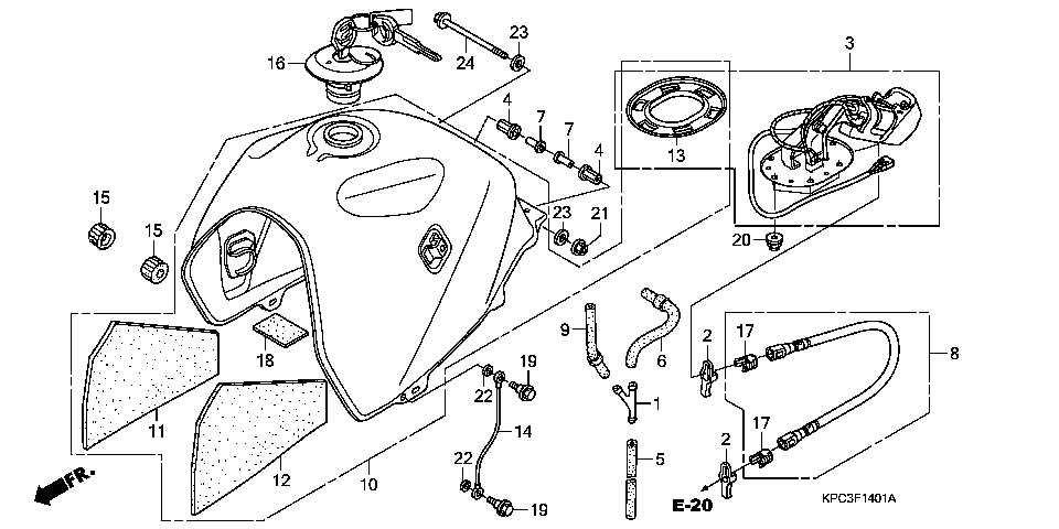 F-14-1 FUEL TANK/FUEL PUMP (XL125V7/8)