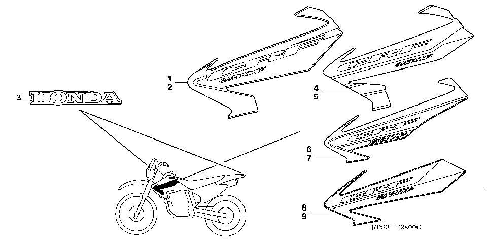 F-28 STRIPE/MARK (CRF230F3/4/5/6)