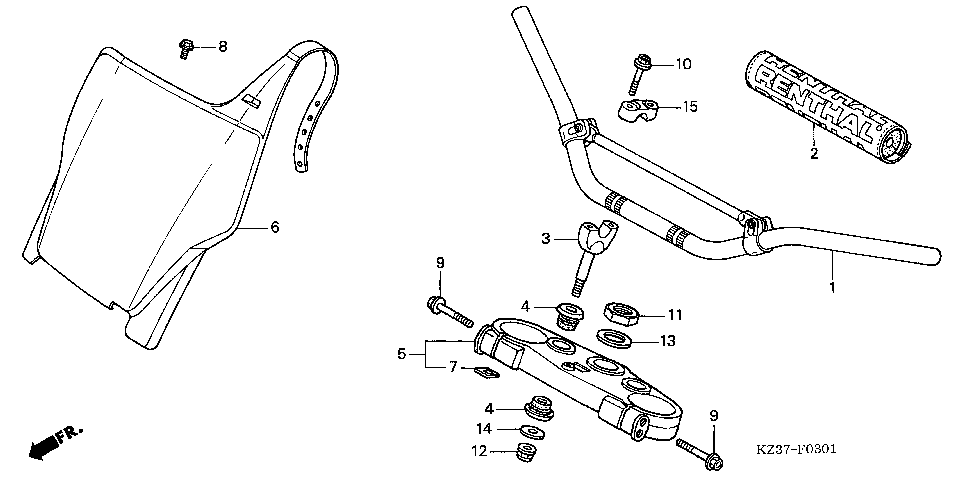 F-3-1 HANDLE PIPE/TOP BRIDGE (CR250R4-7)