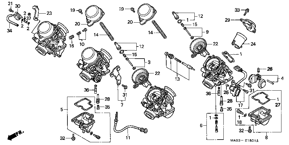 E-18-1 CARBURETOR (COMPONENT PARTS)