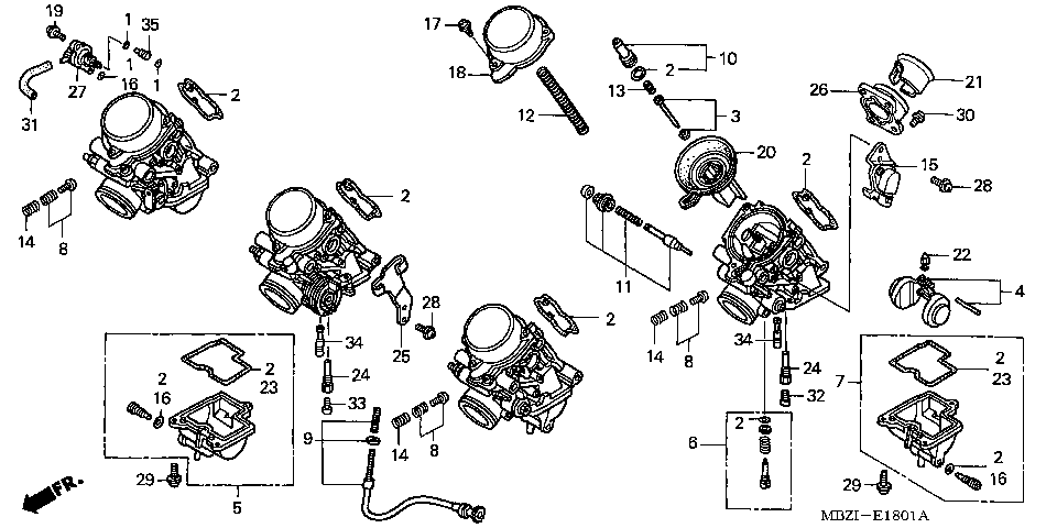 E-18-1 CARBURETOR (COMPONENT PARTS) (1)