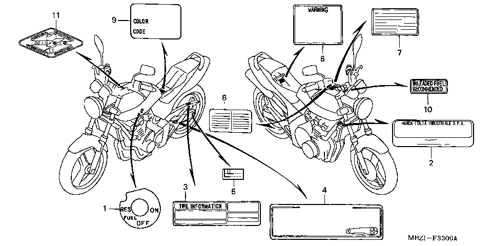 F-33 CAUTION LABEL (CB600F2/F3/4/5/6)