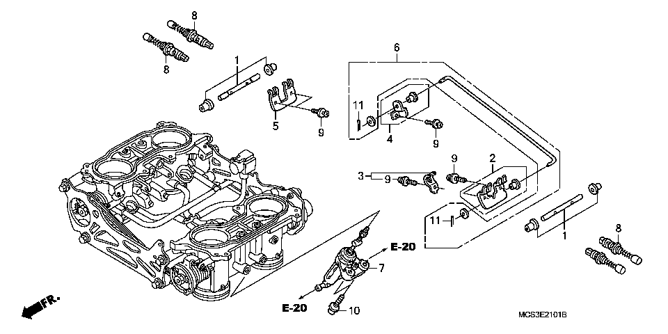 E-21-1 THROTTLE BODY (COMPONENT PARTS)