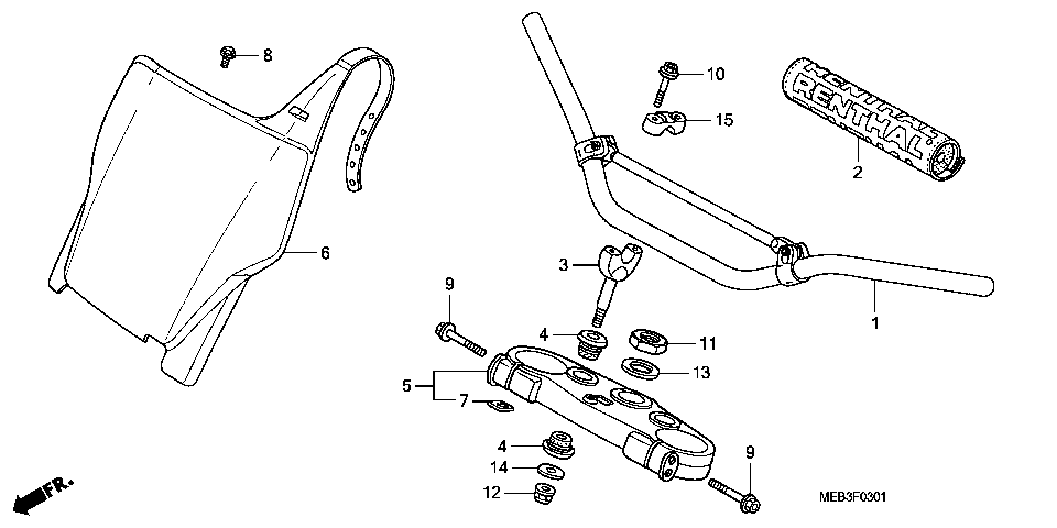 F-3-1 HANDLE PIPE/TOP BRIDGE (CRF450R4,5,6,7)
