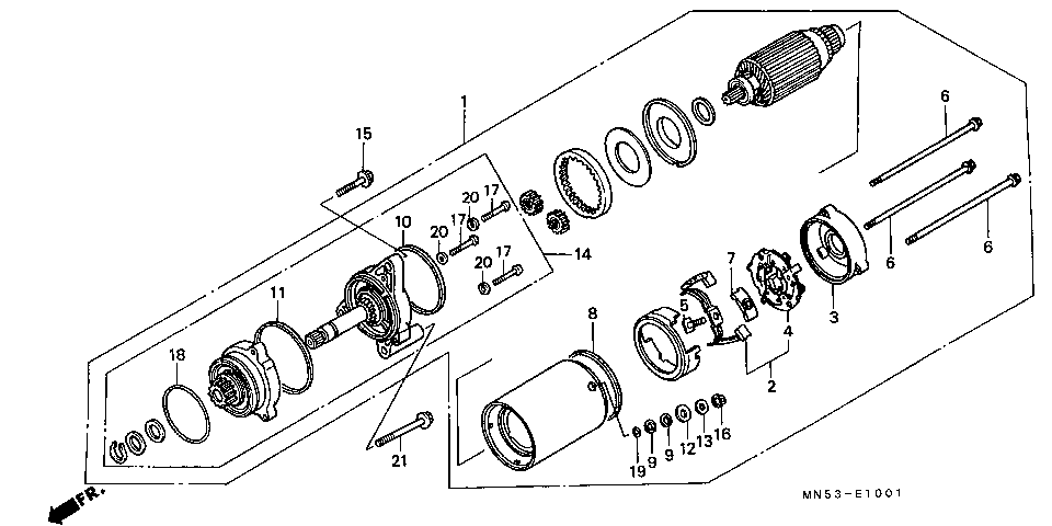 E-10-1 STARTING MOTOR (GL1500L/AM/SEM/AN/SEN)
