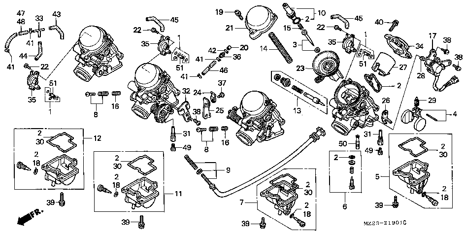 E-19-1 CARBURETOR (COMPONENT PARTS)