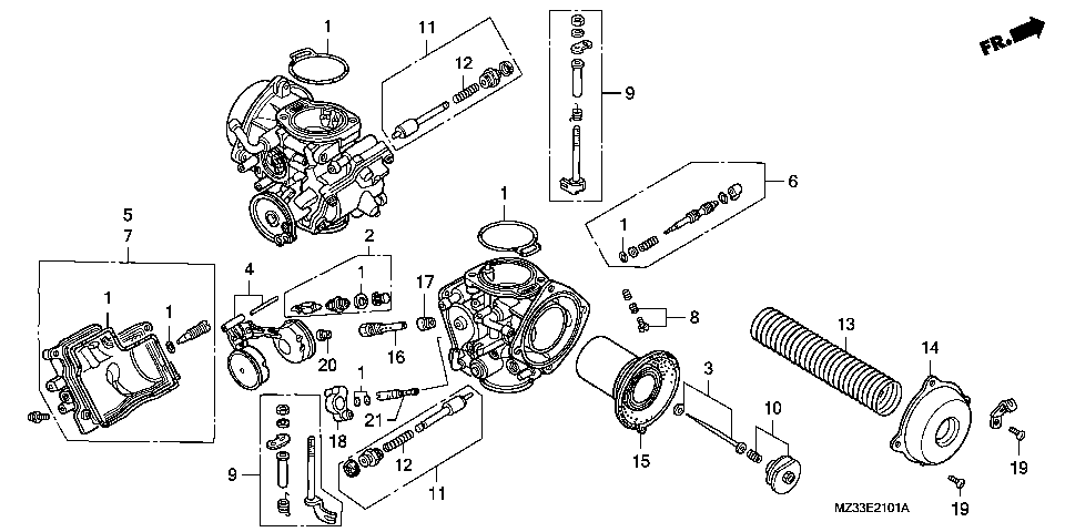 E-21-1 CARBURETOR (COMPONENT PARTS)