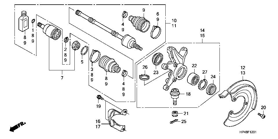 F-12-1 FRONT KNUCKLE (4WD)